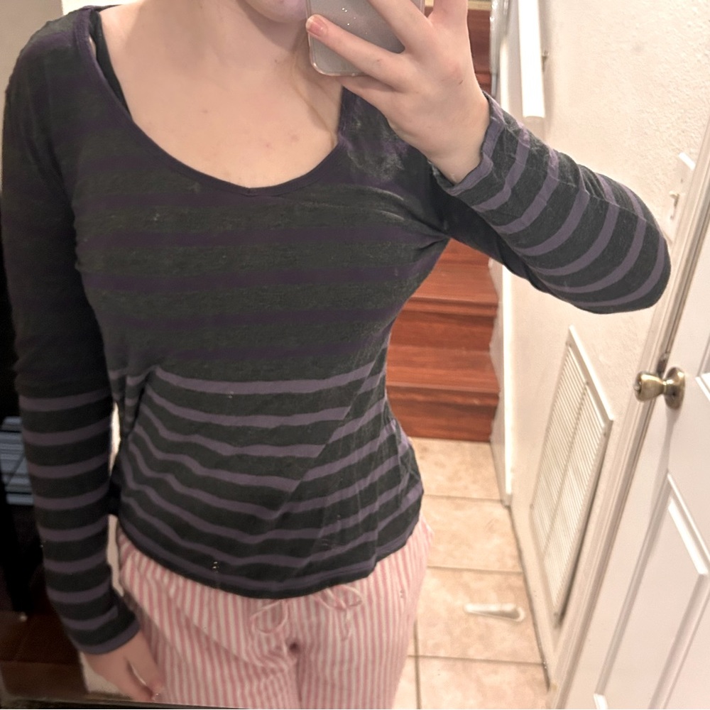 Calvin Klein purple and gray tee
